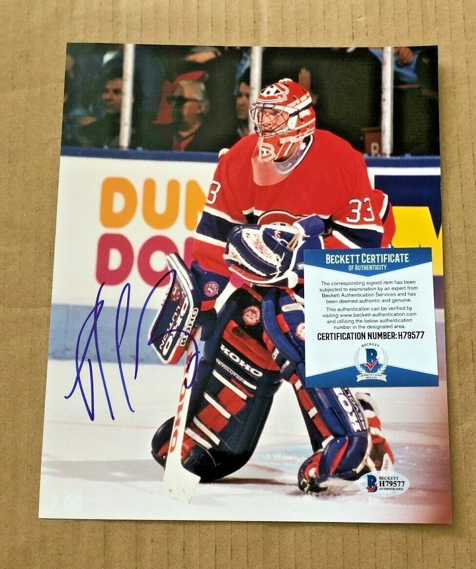 PATRICK ROY SIGNED MONTREAL CANADIENS 8X10 Photo Poster painting BECKETT CERTIFIED