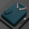 Men's New Business Plaid Collar Long-sleeved Fashionable Daily Casual Polo Shirt