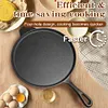 30cm Cast Iron Egg Frying Pan Non-stick & Lug Handle Pancake Skillet Household