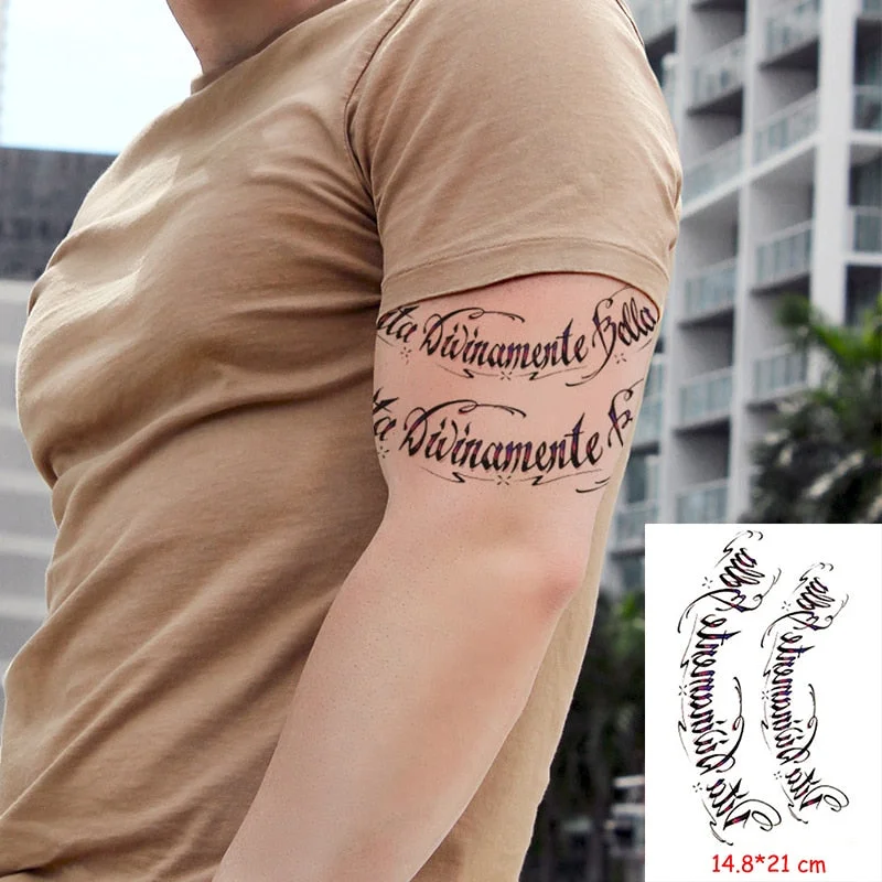 Temporary Tattoo Stickers Rudder Anchor Ocean Waves Fake Tatto Waterproof Tatoo Back Leg Arm Belly Big Size for Women Men Girl