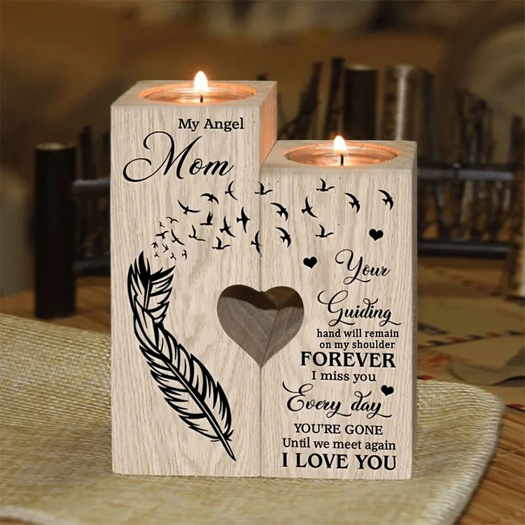 My Angel Mom - I Miss You Every Day  - Candle Holder Candlestick