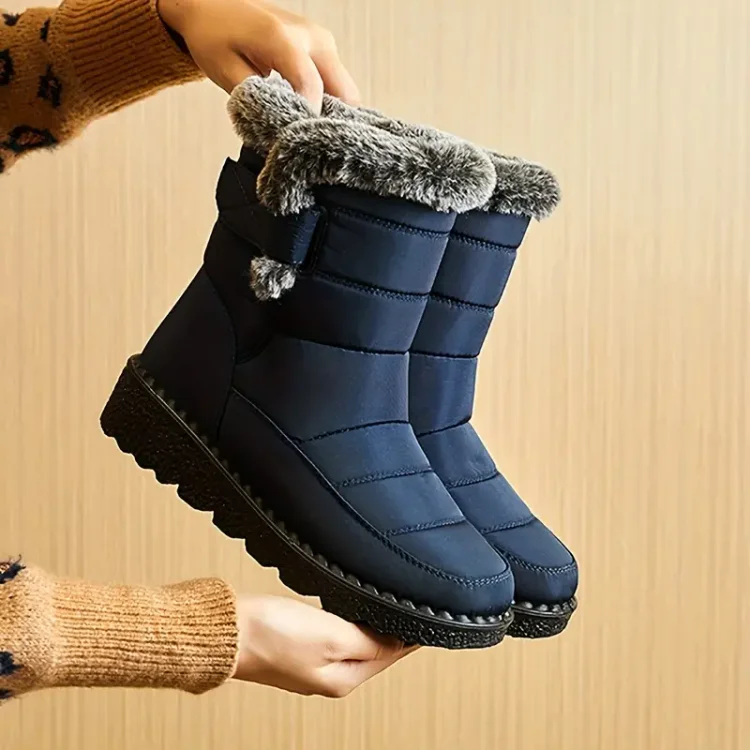 Waterproof Anti-slip Winter Boots, Warm Plush Inner Thick Sole Ankle Boots, Women's Snow Boots