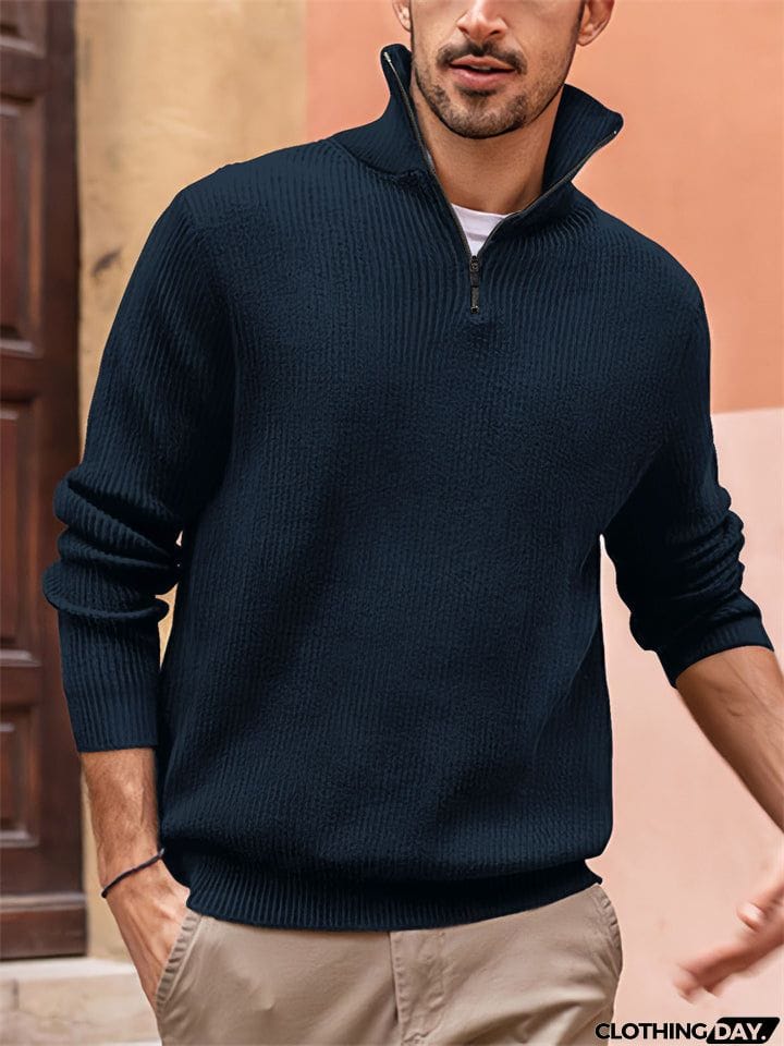 Comfortable Gentle High Stand-Up Collar Male Polo Shirt