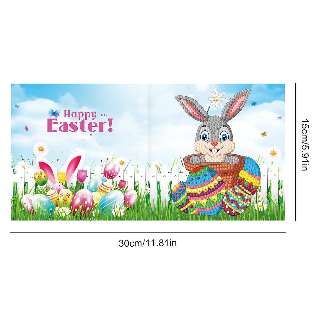 8PCS Outdoor Rabbit DIY Diamond Painting Greeting Card Kits with Envelopes Diamond Art Greeting Cards Diamond Art Cards Kits for Adults DIY Crafts Family Friend Gifts