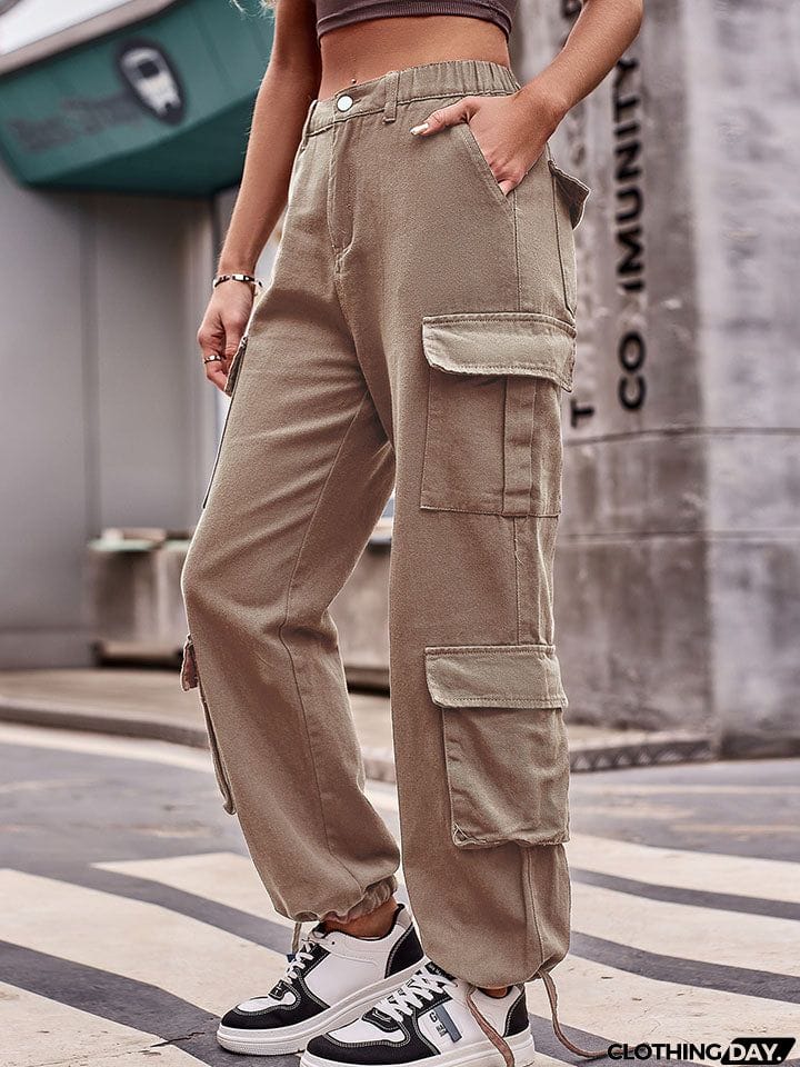 Elastic Waist Cargo Jeans