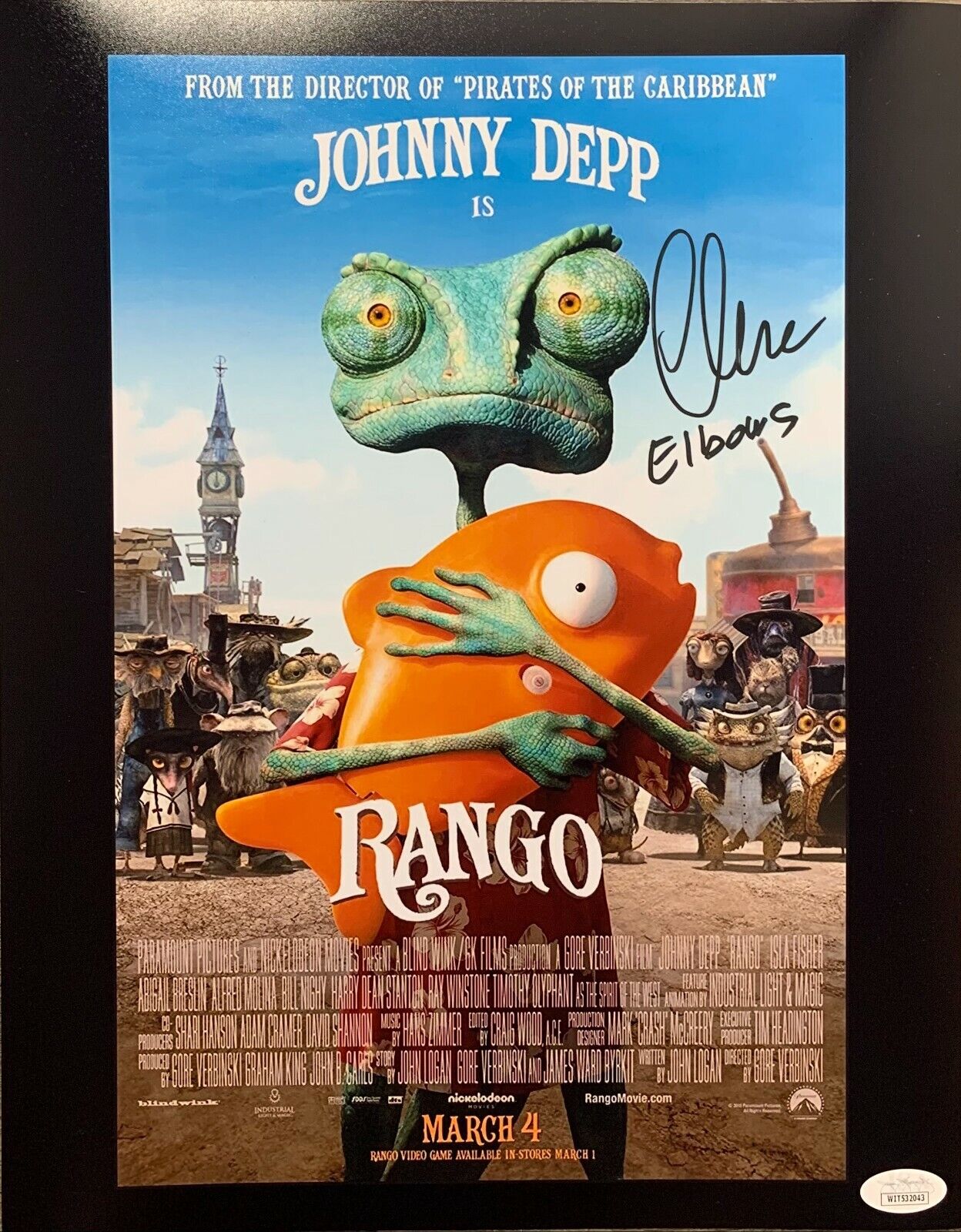 Charles Fleischer autograph signed inscribed 11x14 Photo Poster painting Rango JSA COA Elbows