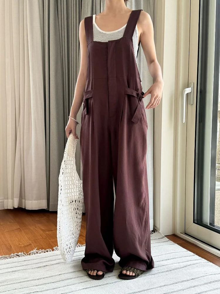 Casual Loose Solid Color Jumpsuit