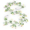 Spring Easter Decoration Garland 210cm Artificial Colourful Garland with Eggs and Green Leaves for Home Party Wall Fireplace Stairs Window
