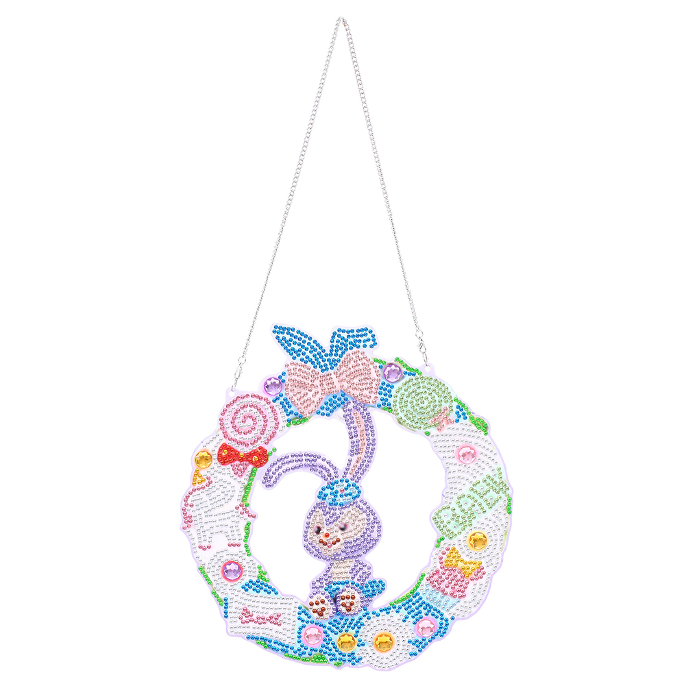 

Cartoon Rabbit Wreath - 5D DIY Craft Pendant - 23*23CM, 501 Original