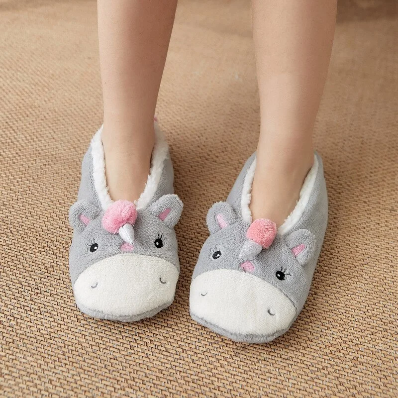 Fur Slippers Women Short Plush Winter Slippers Cartoon Bedroom Slippers Cute Soft Slippers Cozy Indoor Slippers Warm Woman Shoes