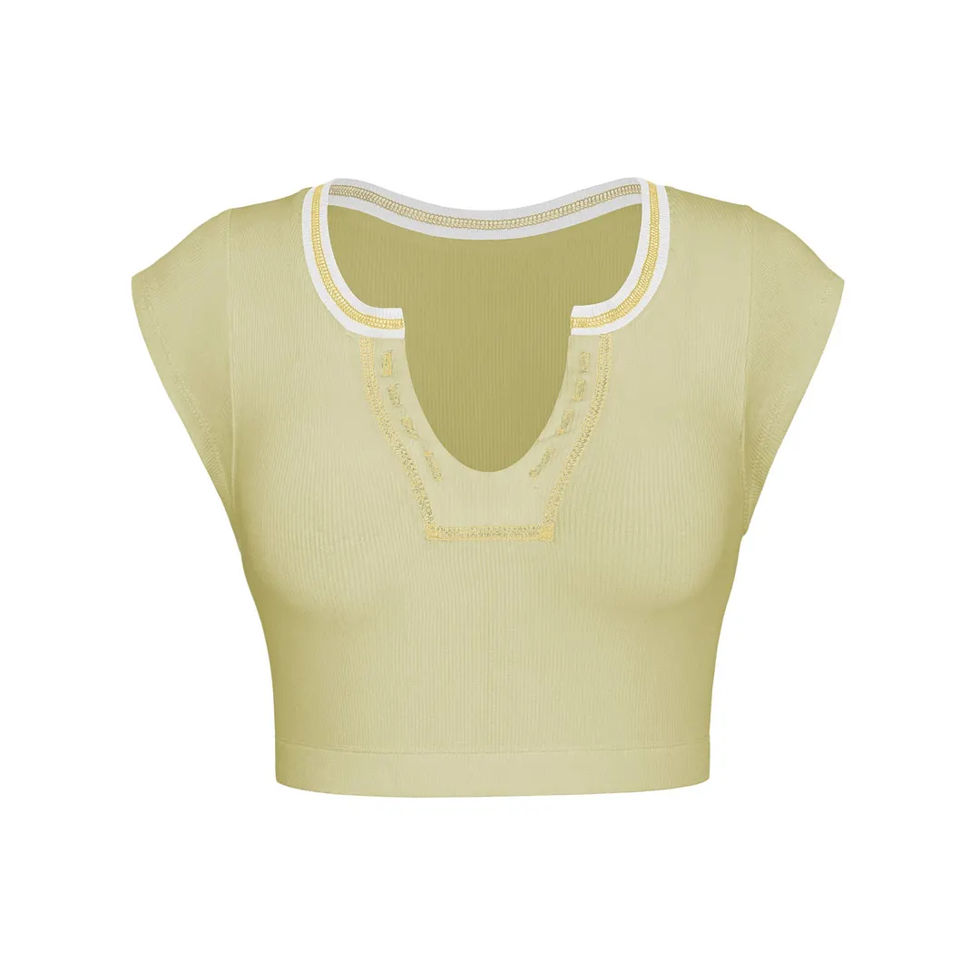 Uveng Slim-fit Ultra-short Sexy Hot Thread Blouses