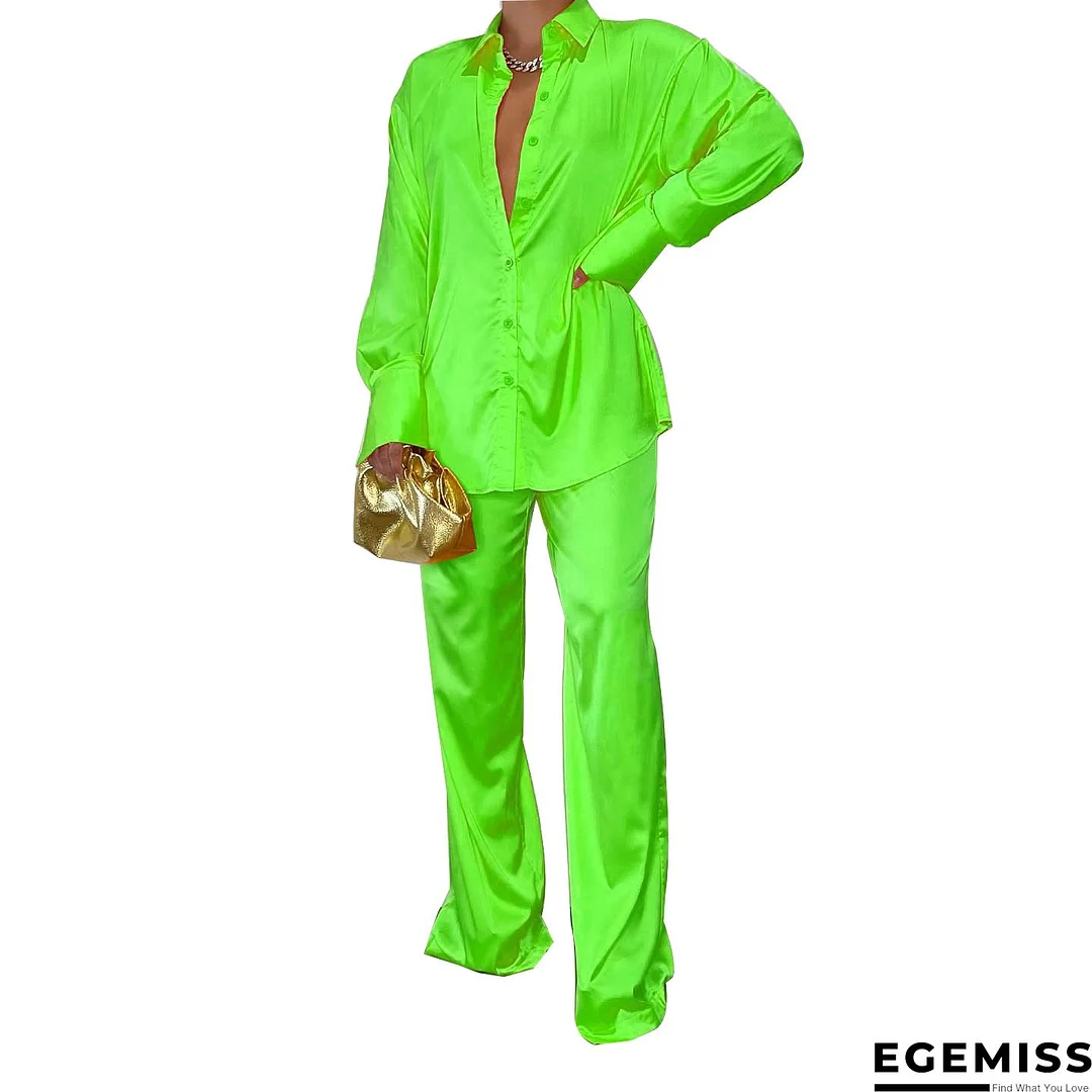 Yellow Fashion Solid Patchwork Turndown Collar Long Sleeve Two Pieces | EGEMISS