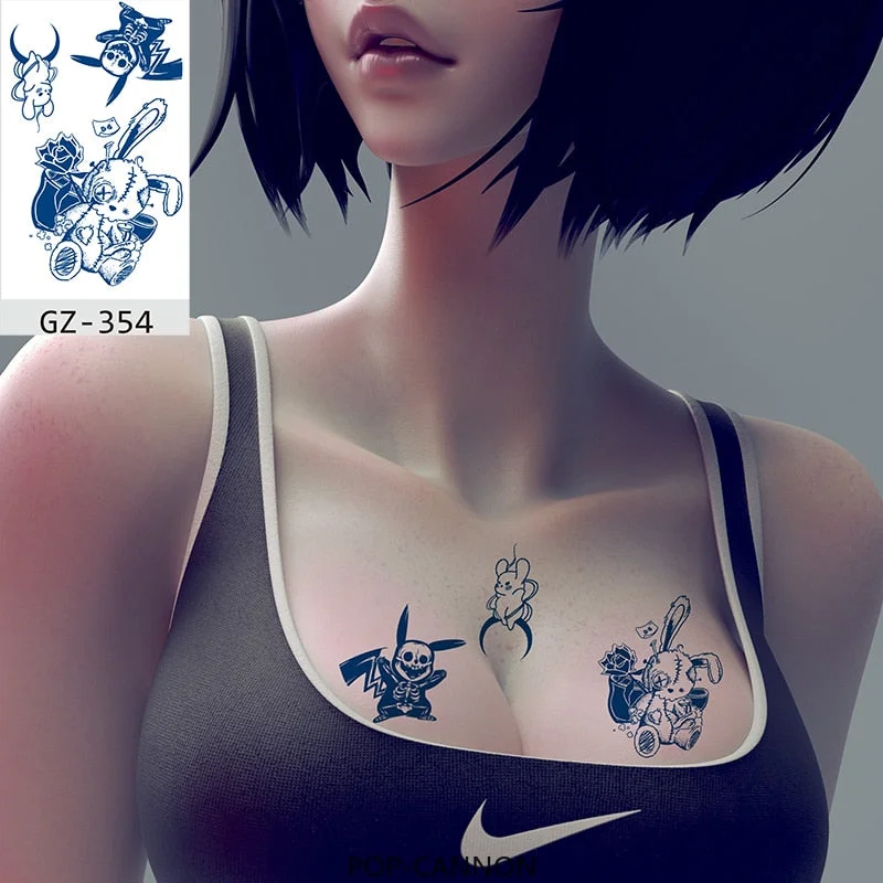 Temporary Tattoo Sticker Cute Tooth Fairy Butterfly Angel Juice Ink Lasting Waterproof Girl Chest Face Neck Realistic Fake Tatoo