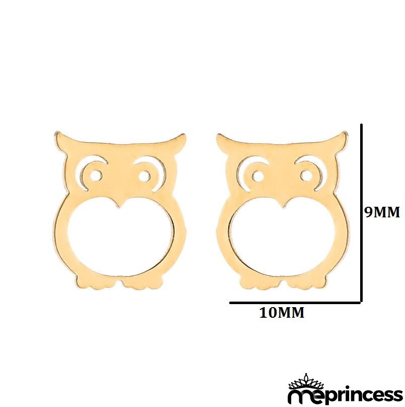 Women Fashion Hollow Eagle Owl Snake Dolphin Bee Giraffe Elephant Dog Cat Rabbit Fish Bird Penguim Stainless Steel Stud Earrings