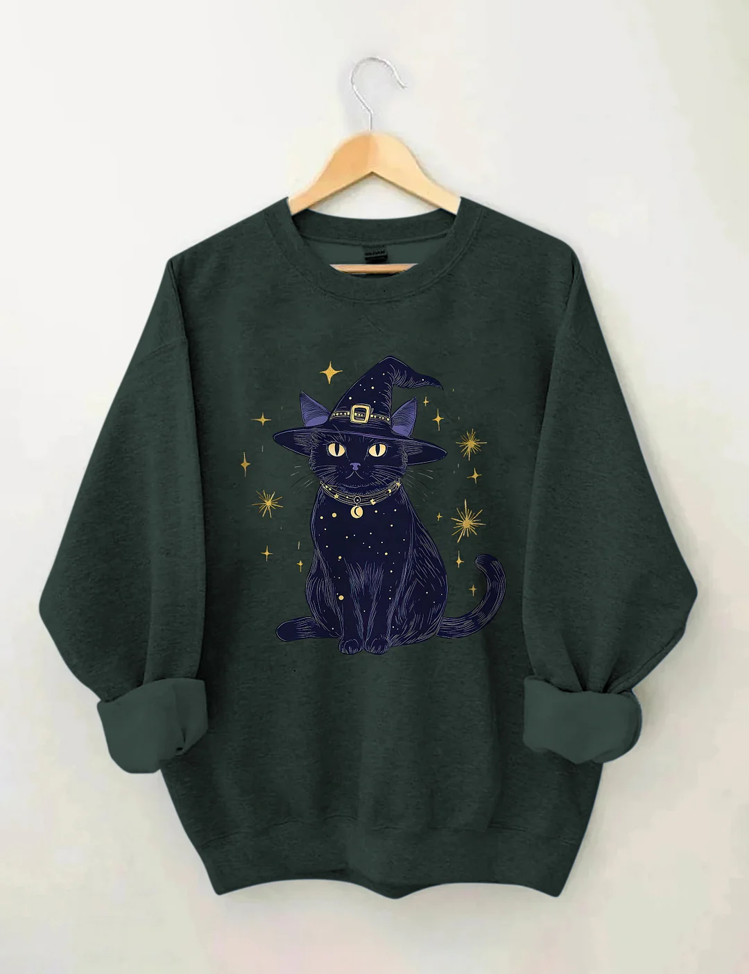 Halloween Witch Kitten Sweatshirt