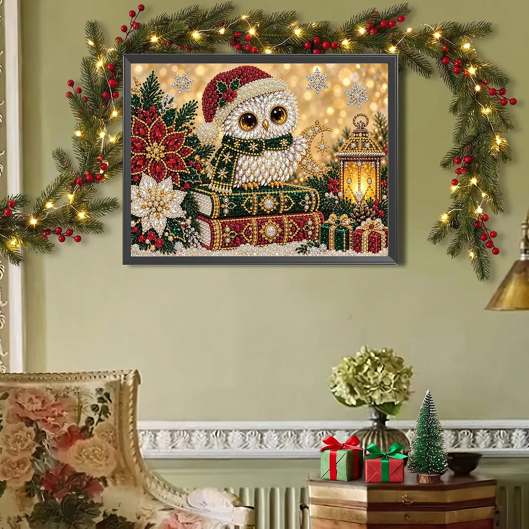 Pearl Painting Kit for Adults Christmas Owl 15.75x11.81in