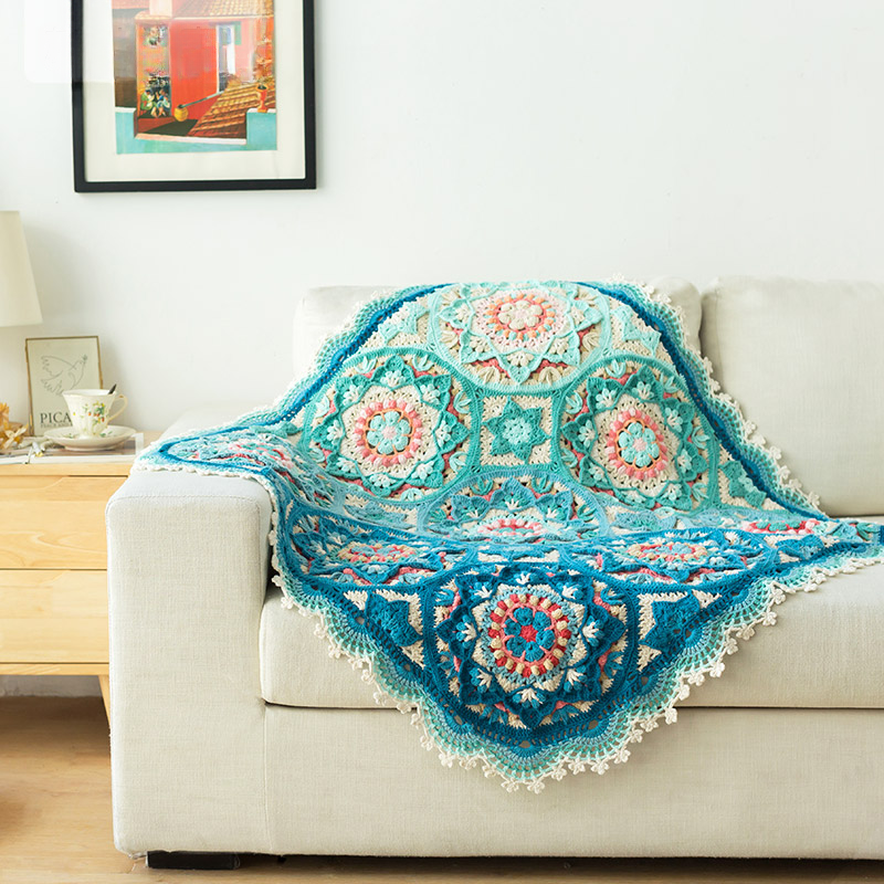 Susan's Chic Bohemian Crochet DIY Kit: Luxe Knit Throw for Relaxing Craft