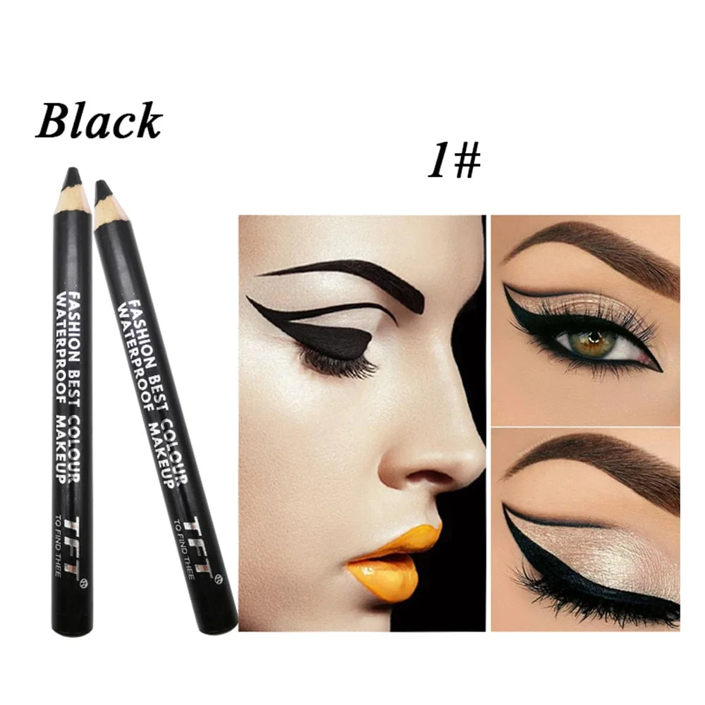 1pc Eyeliner Pen Highlighter Waterproof Matte Eyeshadow Pencil Glitter EyeShadow Pen Cosmetic Glitter Eye Shadow with Sharpener
