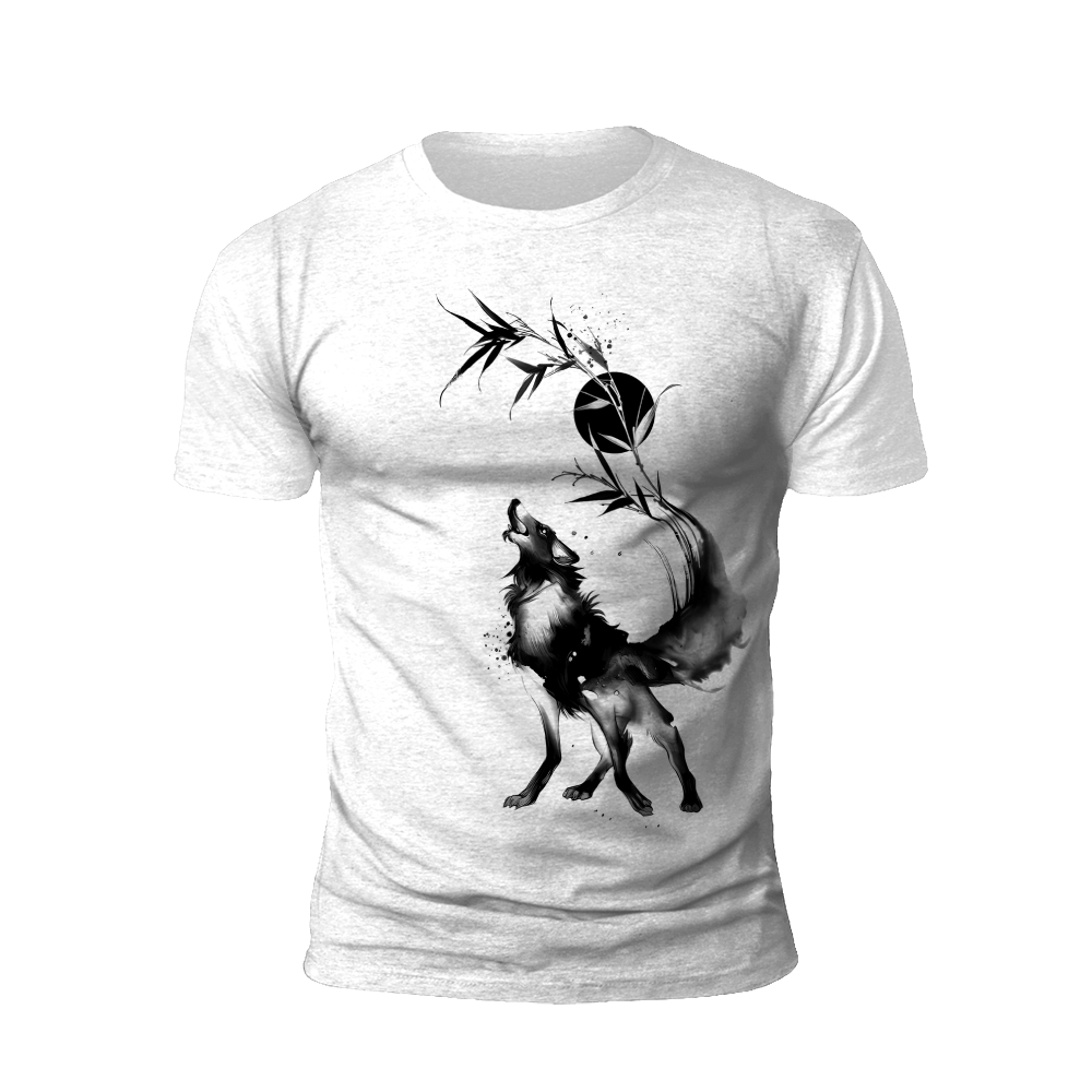 Wolf and Bamboo T-Shirt: A Fusion of Wild and Natural