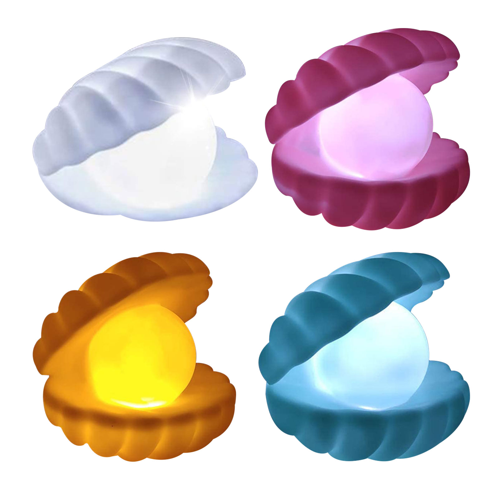 

Cute LED Night Light Battery Powered Shell Pearl Kids Bedside Night Light, Blue, 501 Original
