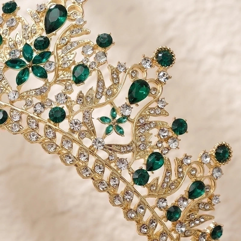 Retro Water Droplets Alloy Inlay Rhinestones Crown