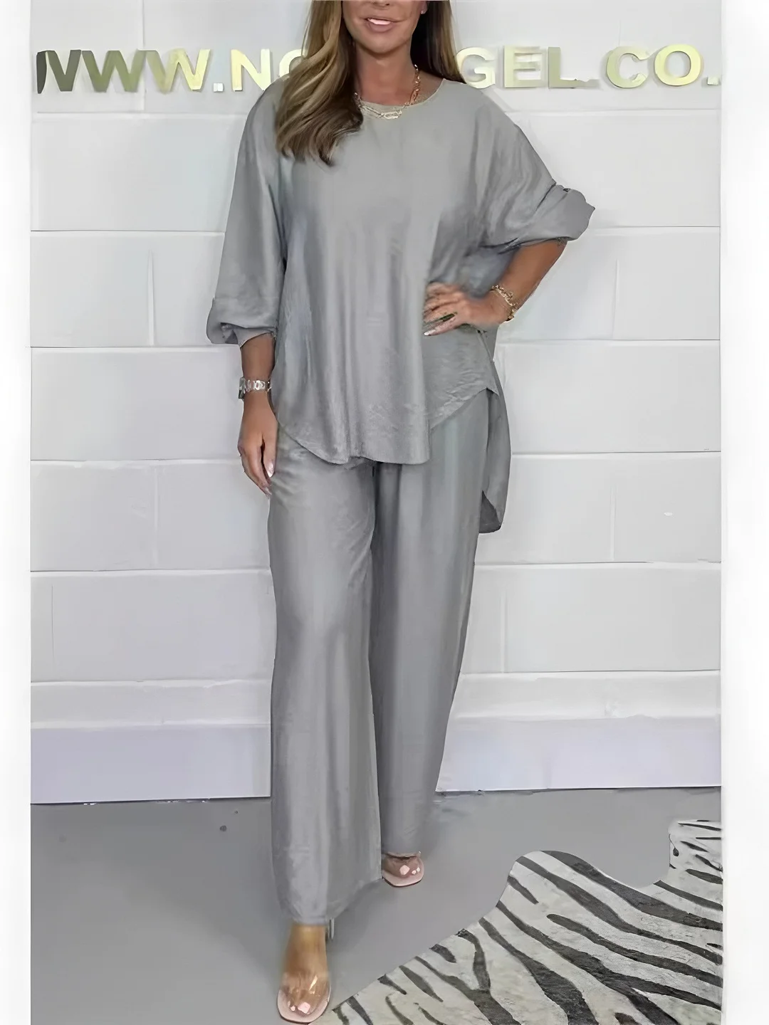 Athvotar Athvotar And Autumn 2025 New Wide Legs Trousers Casual Fashion Loose Top Size Two Sets