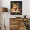 Diamond Painting-DIY Full Round Drill Reading Cat(50*40CM)