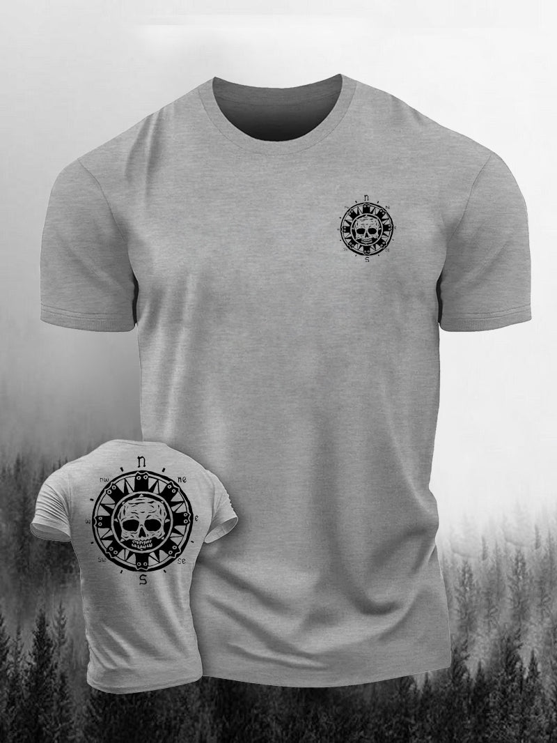 Men's Navigation Compass Guide Cat Short-Sleeved Shirt