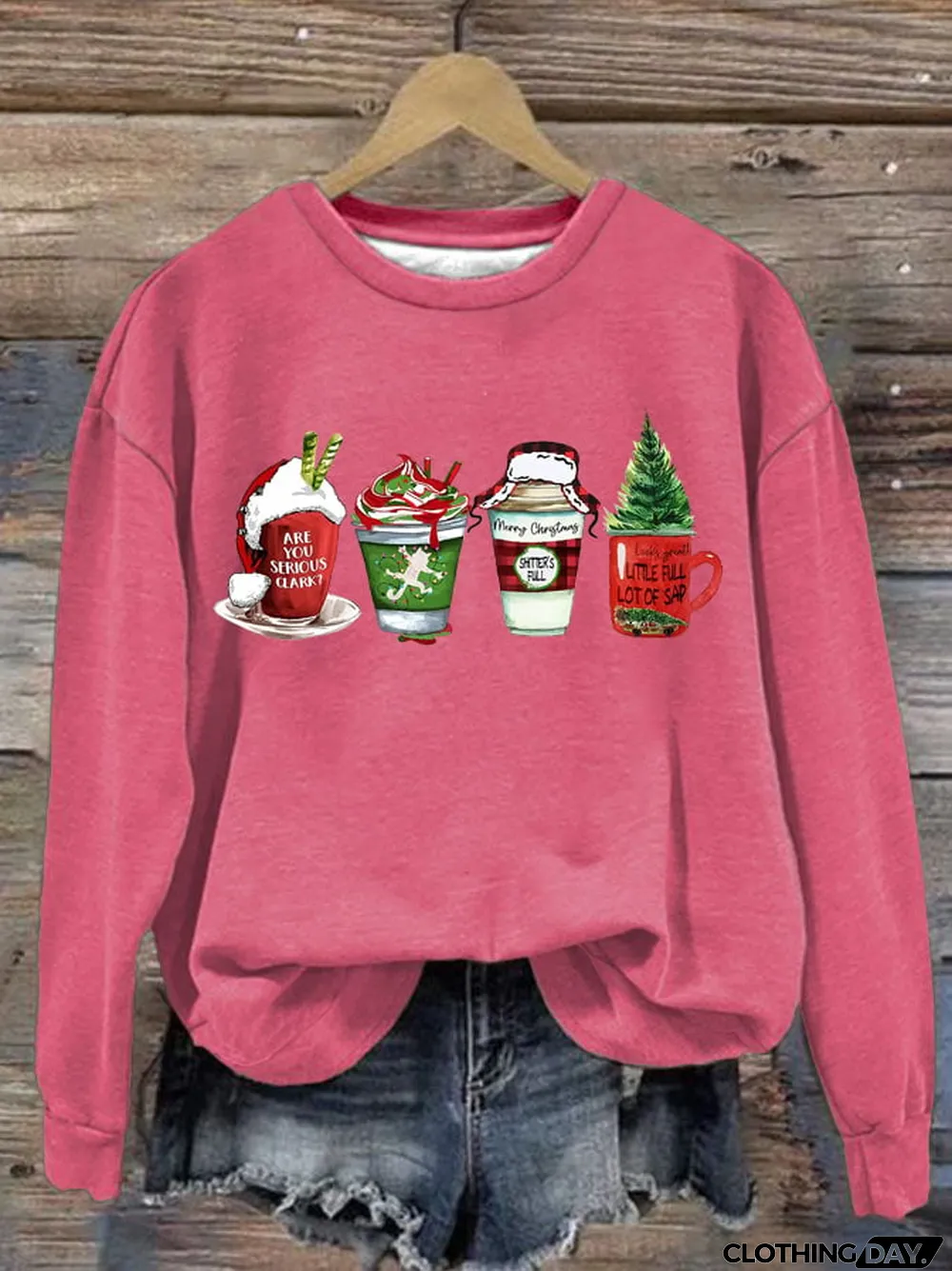 Women's Family Christmas Vacation Coffee Print Long Sleeve Sweatshirt