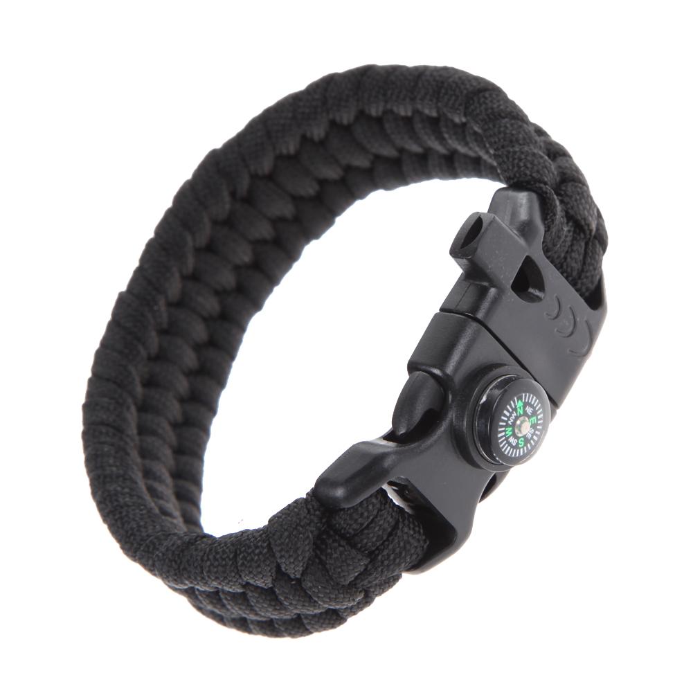 

Outdoor Quick Knockdown Survival Flint Bracelet Weaving Rope black, 501 Original