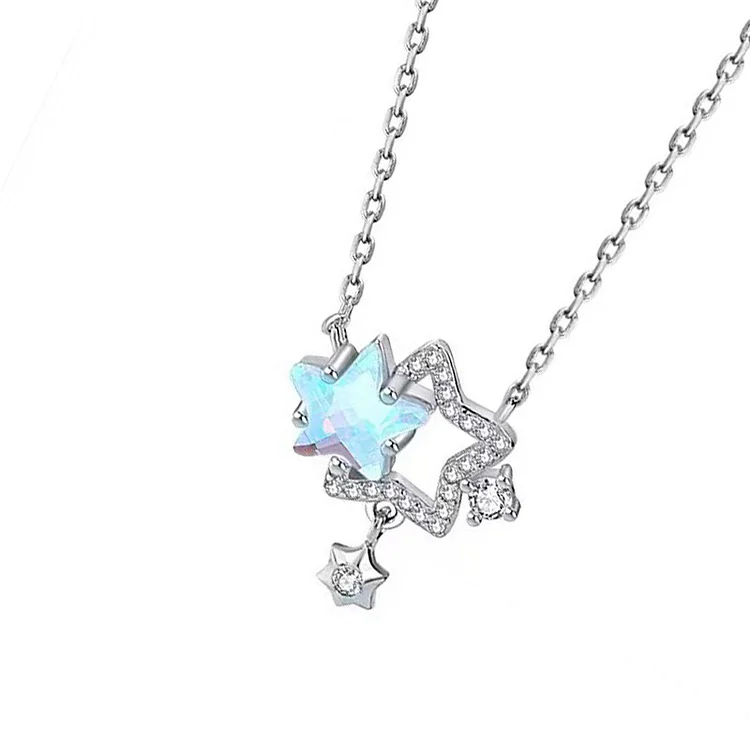 Blue Gemini necklace