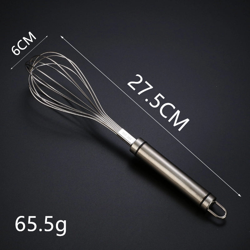 304 Stainless Steel Egg Beater Manual Thickening Manual Mixing Rod And Noodle/egg Whisk Lengthened Baking Tool