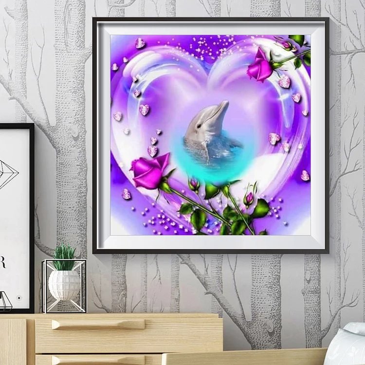 5d Diamond Painting Kit, Paint By Number Kit, Dolphin Diy Rhinestone  Diamond Pasted Painting Embroidery Cross Stitch Diamond Arts Craft For Home  Wall