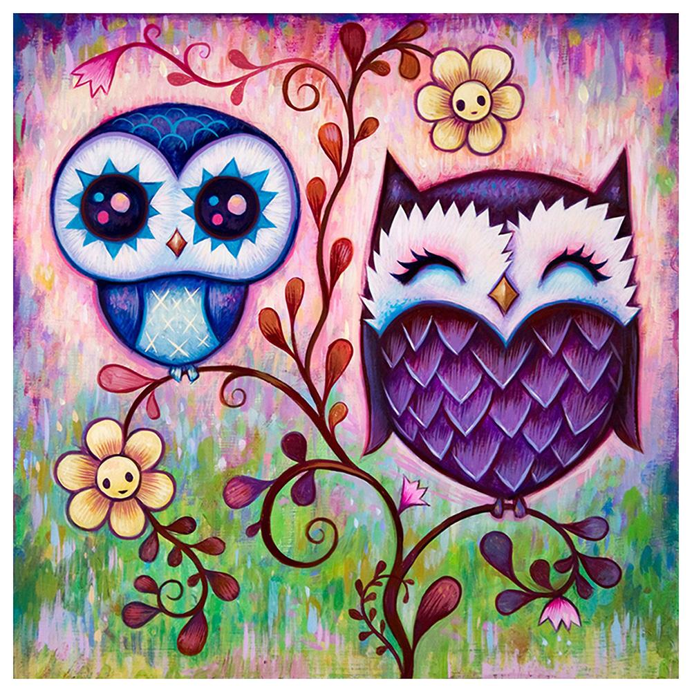 

30*30CM - Cartoon Birds - Round Drill Diamond Painting, 501 Original