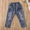 Kid Baby Girls Casual Floral Printed Jeans Pants