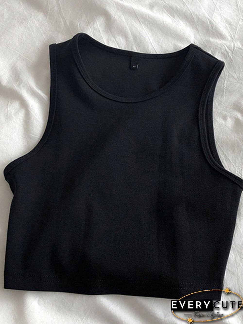 Summer New Ladies Retro Crop Top High Waist Slimming Stretch Slim Short Sleeveless Bottoming Top