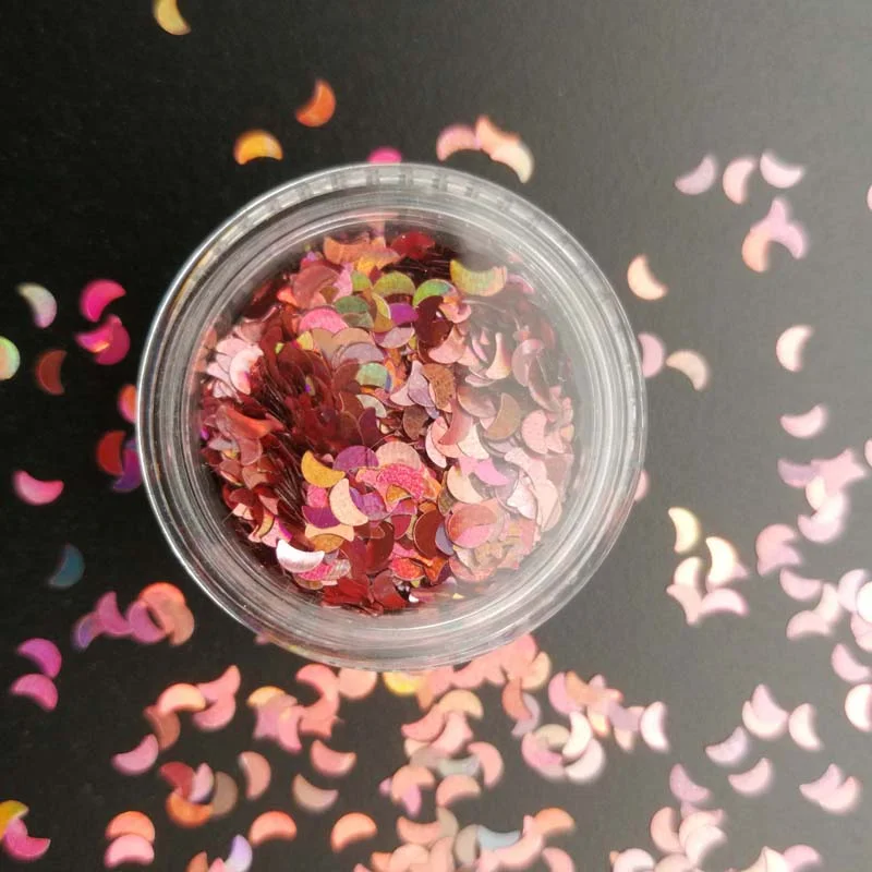 3mm Sequins DIY Flat Five-pointed Star Moon Sequin Paillettes Sewing Craft DIY Laser Silver Nail Sequin Accessories Decorations