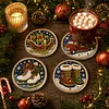 [Upgrade]4Pcs Acrylic Special Shape Xmas DIY Waterproof Diamond Painting Coaster Kit