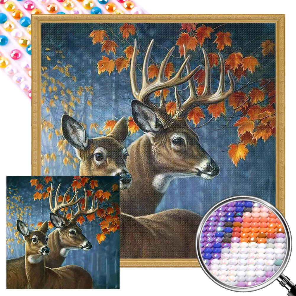 Deer - Partial AB Drill Drill Diamond Painting - 40*40CM(Picture)
