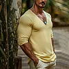 Men's Holiday Casual V-neck Casual Long Sleeve Shirt by Inlyline