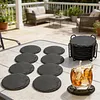 Square Slate Drink Coasters Set with Anti-Scratch Bottom for Home Office Kitchen