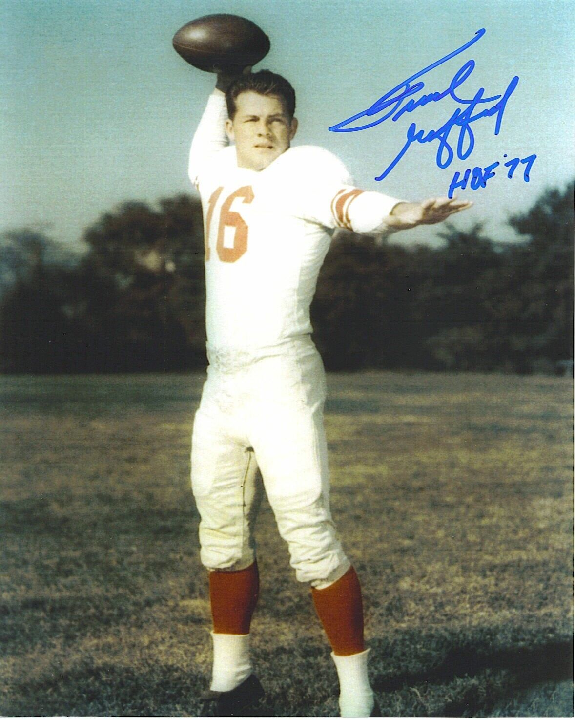 Frank Gifford Autographed Signed 8x10 Vintage Photo Poster painting ( HOF Giants ) REPRINT