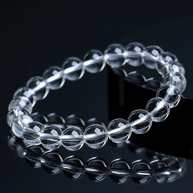 JiStones Eternal Clarity - Natural East Sea Old Mine White Crystal Bracelet