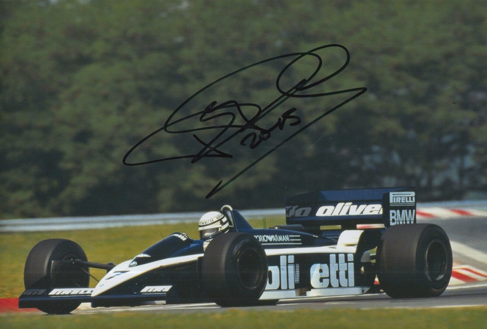 Riccardo Patrese Hand Signed Parmalat Racing F1 12x8 Photo Poster painting.