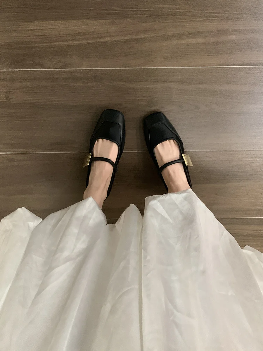 Nigikala Nigikala Temperament Square Head Mary Jane Single Shoes Women's Shoes 2023 New Summer Retro With Skirt Pink Spring And Autumn Evening Shoes