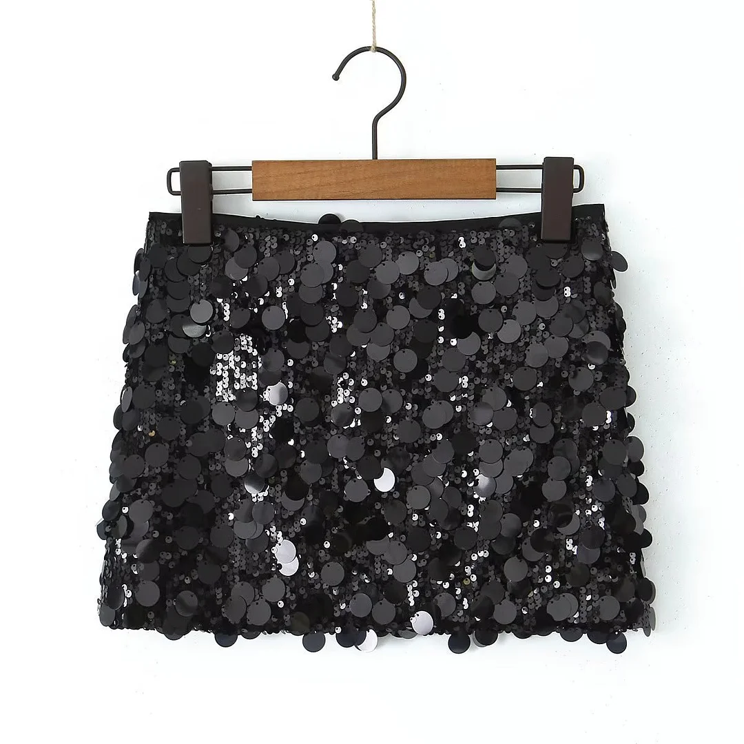 Ueong 2023 New Women's Sequin Hip Skirt Mini Skirt Y3-8185