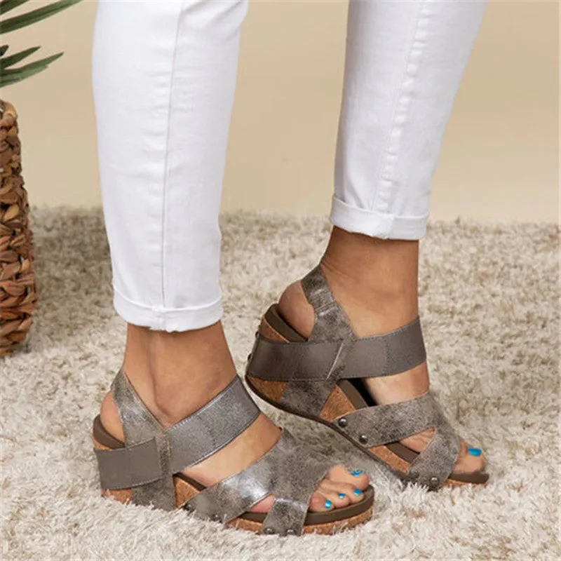 Women Comfy Slip-on Wedge Sandal