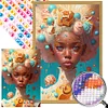 Diamond Painting -DIY Round Partial AB Drill Ice Cream Girl(45x65cm)