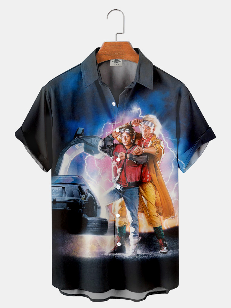 Men'S Classic Science Fiction Movie Printed Shirt PLUSCLOTHESMAN