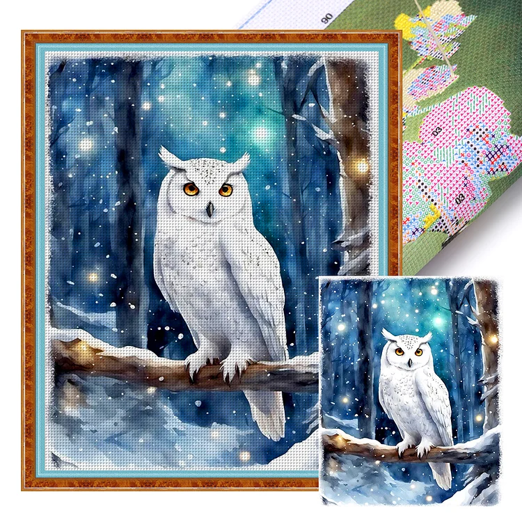 『JingLei』Owl in the Snow  -11CT Stamped Cross Stitch(40*50cm)